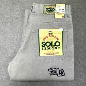 デッドストック 90s SOLO SEMORE バギー デニム パンツ W32 グレー USA製 ワイド ソロ Interstate JNCO 80s 00s オールド ビンテージ