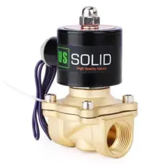 U.S.Solid 12V DC 3/4 ブラス電磁弁 直動式 電磁バルブ