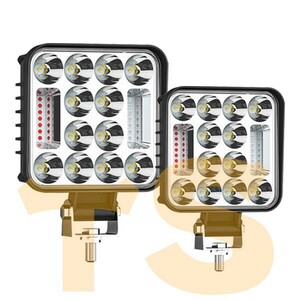 送料無料☆ワークライト 作業灯 警告灯 夜間作業 前照灯 4x4 4インチ ストロボ機能 78W 3モードタイプ LED トラック 4C-78W 12V/24V 2個