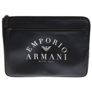 EMPORIO ARMANI エンポリオアルマーニ ロゴプリント クラッチバッグ ブラック