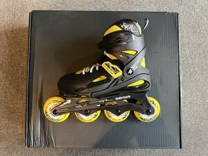 新品！未使用品！NEWモデルジュニアインラインスケート「ROLLERBLADE FURY Black/Yellow 18.5㎝-21.0㎝」サイズ調整OK！