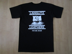 USA製 本店限定 LANGLITZ LEATHERS 稲妻 フラッグ バイカー ロゴ Tシャツ M ラングリッツレザー バイク ハーレーダビッドソン ポートランド