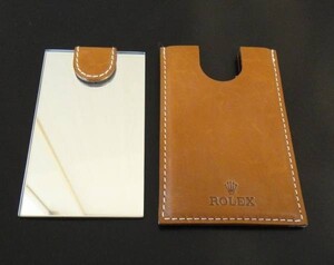 超希少 ロレックス ROLEX 鏡 ミラー 純正レザーケース付き 本物