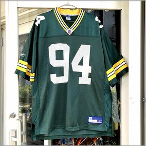 ★状態良好 リーボック　グリーンベイ パッカーズ　GBAJA-BIAMILA　ユニフォーム　#94　L★検 PACKERS NFL アメフト ジャージ ゲームシャツ