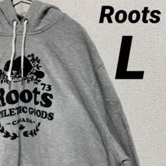 Roots ルーツ　パーカー　スウェット　デカロゴ　グレー　フーディ　カナダ