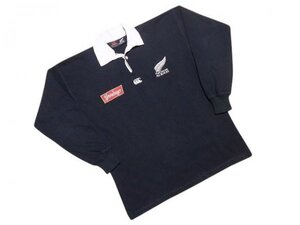 90s☆カンタベリー☆オールブラックス☆Steinlager☆ラガーシャツ サイズS Canterbury ALL BLACKS ニュージーランド代表 ラグビー