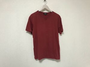 本物アーペーセーAPCコットン半袖TシャツメンズアメカジサーフミリタリービジネススーツS赤レッド日本製