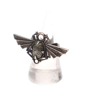 ANN DEMEULEMEESTER アンドゥムルメステール Scarab Ring スカラベストーンシルバーリング シルバー 約17号 IT5B2MQXYPA0