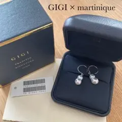 GIGI martinique別注18WGアコヤツインパールピアス　新品同様