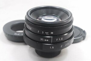 ★新品未使用品★Fujian CCTV 35mm F1.6 PENTAX ペンタックス C-PQ Cマウント レンズ BK★ミラーレスマウントアダプター