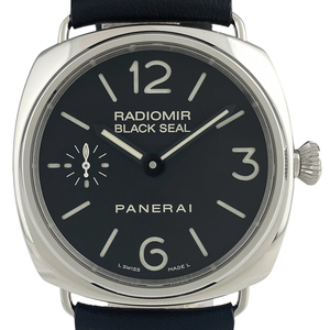 オフィチーネパネライ OFFICINE PANERAI ラジオミール ブラックシール PAM00183 腕時計 SS レザー 手巻き ブラック メンズ 【中古】