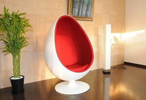 Sessle Eye ボールチェア エーロ・アールニオ 色ホワイト×レッド sofa ソファ ballchair パーソナルチェア