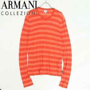 国内正規品◆ARMANI COLLEZIONI アルマーニ コレッツォーニ ボーダー柄 カットソー オレンジ S