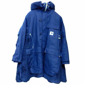 Hn597261 サカイ　Carhartt WIP Canvas　シベリアンパーカー　23-06740　サイズ2　ブラック　レディース 中古