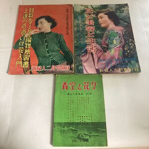 ◇ 新婦人 付録 3冊 昭和26年2月号 昭和25年9月号 昭和27年6月号 編み物独習書 いけ花入門 青空と花々 第3集 当時物 ♪GM01