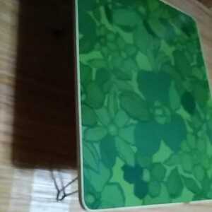 昭和レトロ■グリーン 花柄 折畳み机(ちゃぶ台 座卓)
