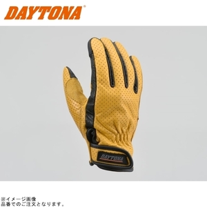 在庫あり DAYTONA デイトナ 18910 HBG-129 パンチングメッシュスタンダードカウレザーグローブ イエロー サイズ:XL