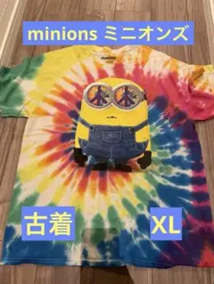 ⭐️古着⭐️minions ミニオンズ キャラクターTシャツ タイダイ ピースマーク