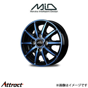 MID シュナイダー RX10-K アルミホイール 1本 NV100クリッパーリオ DR17W(12×3.5B 4-100 INSET42 ブラックポリッシュ/ブルー)SCHNEIDER