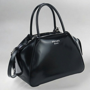 11/5はさらに+10倍 中古 プラダ ハンドバッグ レディース ブランド PRADA 2WAYハンドバッグ 1BA365 ブラック バッグ