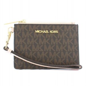 マイケルコース MICHAEL KORS コインケース パスケース カードケース レザー MKロゴ 茶 ブラウン ピンク 35S9GTVW0B /KU ■OF