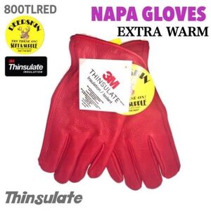 送料無料★ NAPA GLOVES ナパ 鹿革 冬用 シンサレート グローブ 800TL RED-S レッド 赤 EXTRA WARM 裏地付 ディアスキン 柔らかい USA老舗