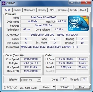 INTEL Core 2 Duo E8400 (3.00 GHz) LGA775 ★中古正常品★ (1)