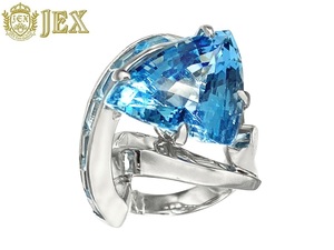 Blue Topaz K18WGブルートパーズリング NO.48668