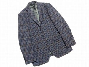 極美品☆ニューヨーカー☆ハリスツイード☆チェックウールツイードジャケット サイズL NEW YORKER Harris Tweed メンズ 紳士 テーラード