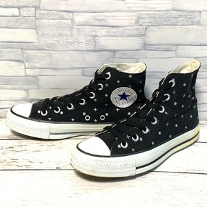 R4969bE CONVERSE コンバース ハイカットスニーカー ブラック×シルバー 23.5cm レディース オールスタークロスハイ 星柄 スター柄 十字架