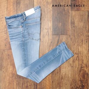 AMERICAN EAGLE/30インチ/デニムパンツ 0119-6467 快適 伸縮性◎ ウォッシュ ダメージ加工 スキニー 新品/青/ブルー/ih308/