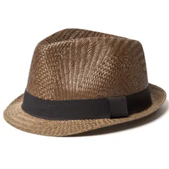 ベーシックエンチ Woven Paper Braid Hat 麦わらハット 春夏 レディース メンズ ビッグサイズ ブラウン [ブラウン] [60.0-62.0 cm]