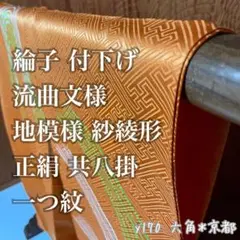 綸子 付下げ 流曲文 地模様 紗綾形 正絹 共八掛 一つ紋 y170