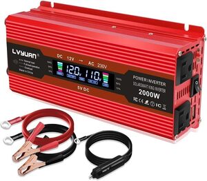 新品 修正波 インバーター 1000W 最大2000W DC12V AC100v 変換 シガーソケット スマホ充電 カーインバーター キャンプ 防災用品 Yinleader