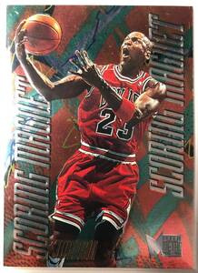 人気爆上げ中！ Michael Jordan ＜ 1995-96 Metal Scoring Magnets ＞ かっこいいエンボス加工インサート