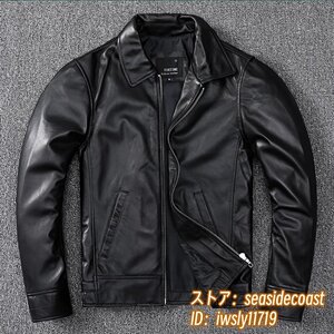 定価27万■最上級*ナッパ 本革 ライダー革ジャン 牛革 バイクジャケット メンズライダース レザージャケット バイクウェア 超豪華 細身 4XL