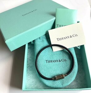 ICH【中古品】 Tiffany ティファニー サーファーブレスレット ラバー　ブラック系 アクセサリー 〈207-240522-ss6-ICH〉