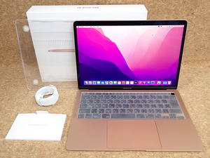 【中古 良品】MacBook Air MGND3J/A ゴールド 13.3インチ Late 2020 [M1チップ 8コア/8GB/SSD：256GB] 充放電回数18回(PDA823-2)