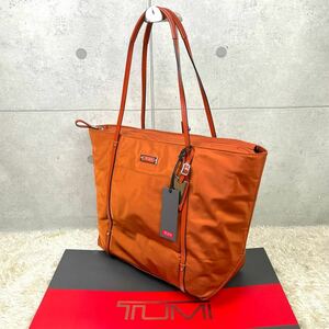 [美品] TUMI トゥミ Voyageur メンズ ビジネスバッグ トートバッグ ブリーフケース 肩掛け A4+PC可 大容量 本革 ナイロン 通勤 オレンジ