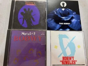 BOOWYボウイ BEST&LIVE&オリジナルアルバムCD4枚セット「THIS BOOWY」「SINGLES」「GIGS JUST A HERO TOUR 1986」「MORAL+3」