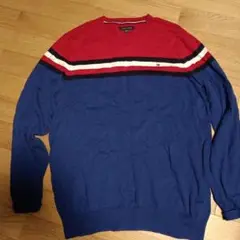 TOMMY HILFIGER 赤青ストライプニット