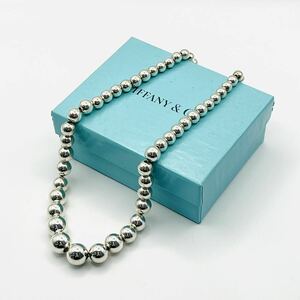 良品 Tiffany&Co. ティファニー ハードウェア グラジュエイテッド ボールネックレス SV925 シルバー アクセサリー 専用小袋箱付 送料無料