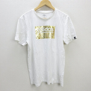 D■アディダス/adidas ロゴプリント 半袖tシャツ【L】白/MENS/93【中古】