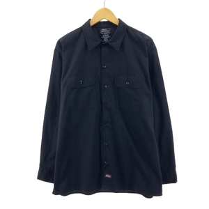 古着 ディッキーズ Dickies 長袖 ワークシャツ メンズL /eaa384352 【SS2403】