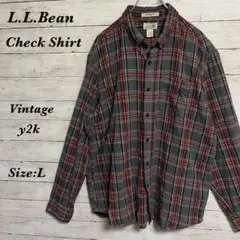 【173】L.L.Beanエルエルビーンチェックボタンダウンネルシャツy2k古着