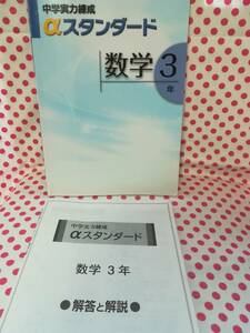 ＵＳＥＤ★中学実力練成　αスタンダード　アルファスタンダード　数学３年　解答と解説付き　見逃していなければ中身書き込みなし　