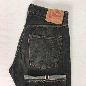 【旧】DENIME ドゥニーム ORIZZONTI オリゾンティ 66タイプ 日本製 ブラック ジーンズ W30 L31 セルビッチ 赤タブ 紙パッチ ボタンフライ