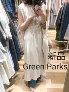 新品!!　5100円　　Green Parks ドロストシアーワンピース