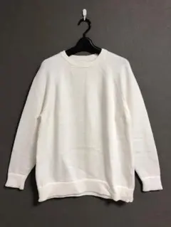 SIDE SLOPE cotton knit コットン クルーネック ニット