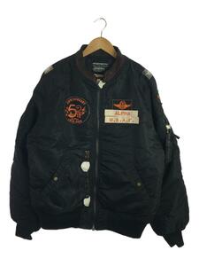 ALPHA INDUSTRIES◆50th Anniversary Washed/ジャケット/N-2B/ナイロン/BLK